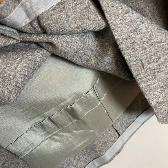 Vintage Wool Skirt Gray Pleated Simple Classic Modest Lined Professional Office - Picture 9 of 12